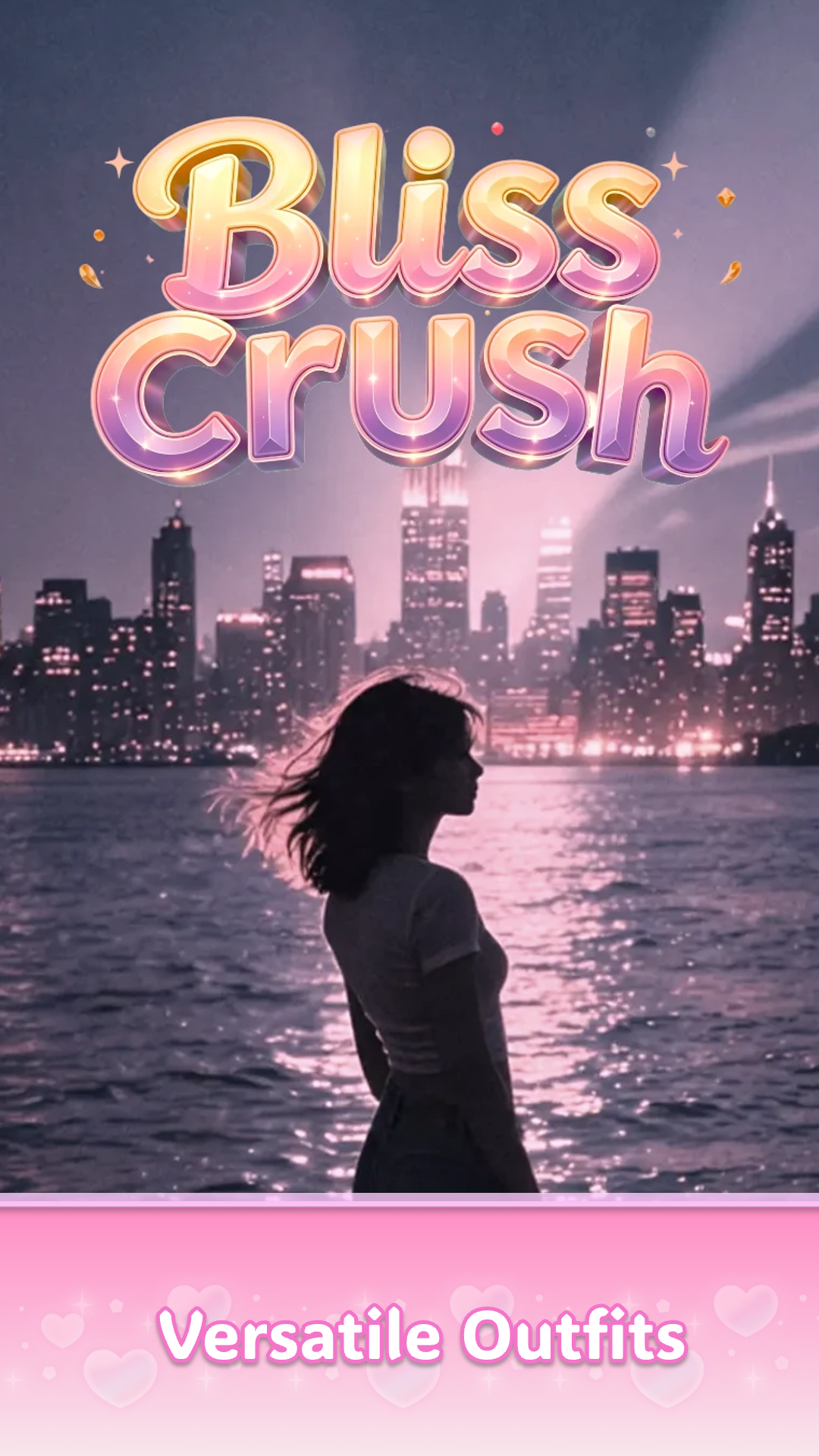 Bliss Crush poster with city skyline